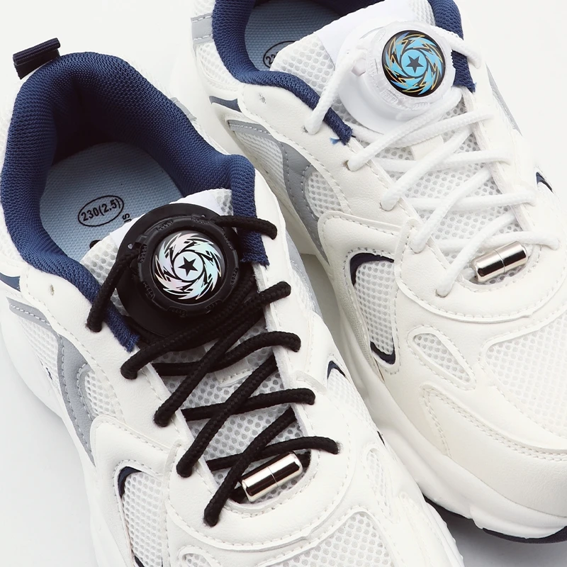 Automatic Shoe Laces Without Ties Swivel Metal Capsule Buckle Shoelaces Thick Rope Sneakers Shoelace Upgrade Easy Installation shoe laces shoelaces without ties shoe accessories