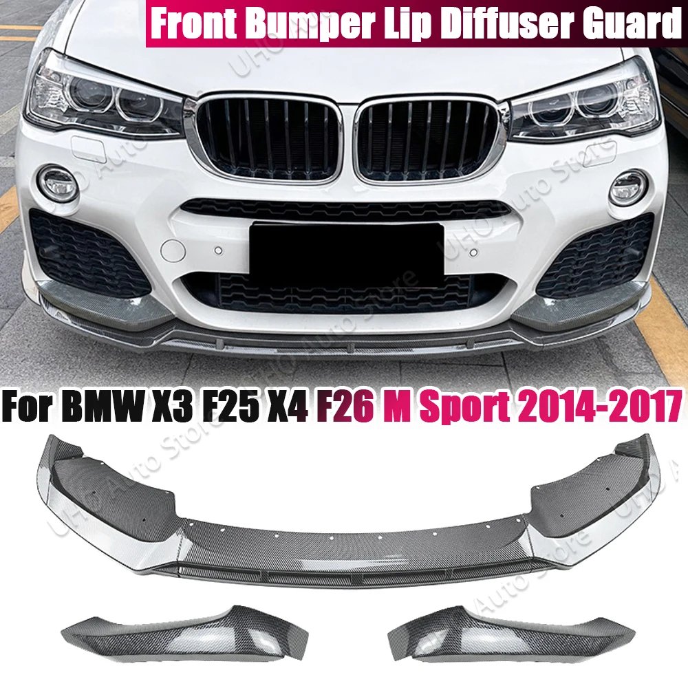 Сплиттер для переднего бампера, угловой диффузор, дефлектор для BMW X3 F25 X4 F26 M Sport M40i xDrive 20i 28i 30i 35i 20d 30d 35d 2014-2017 Сплиттер для переднего бампера, угловой диффузор, дефлектор для BMW X3 F25 X4 F26 M Sport M40i xDrive 20i 28i 30i 35i 20d 30d 35d 2014-2017