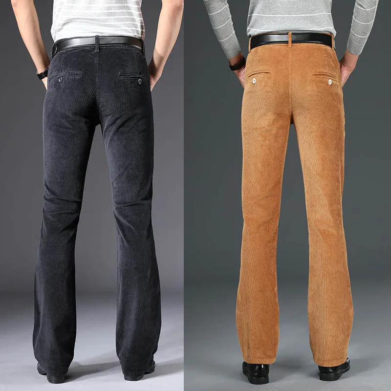 Men's Autumn And Winter New Micro Horn Lamp Core Flannelette Trousers High Waist Velvet Casual Pants