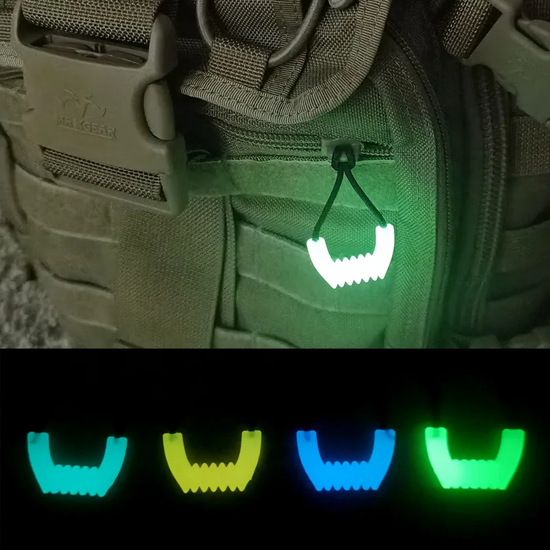 4Color Strong Luminous Zipper Head Self-luminous Pull Tail Rope Mountaineering Bag Backpack Clothes Climbing Tactical Accessorie