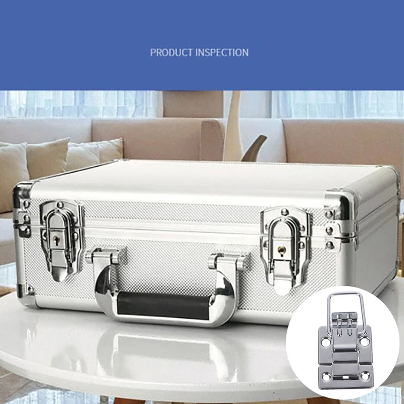 Description Picture 4 of item2Pcs Stainless Steel Chrome Toggle Latch For Chest Box Case Suitcase Tool Clasp Cabinet Fitting Lock Belt Hasp Buckle Hardware