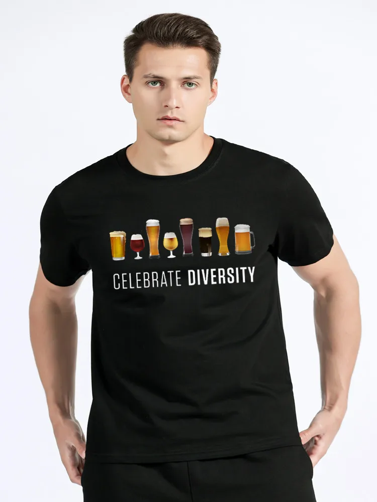 Fira mångfald män t-shirt Rolig bror sommar bomull t-shirt Ölover unisex tröja Oversized t-shirt Streetwear_voghion.com