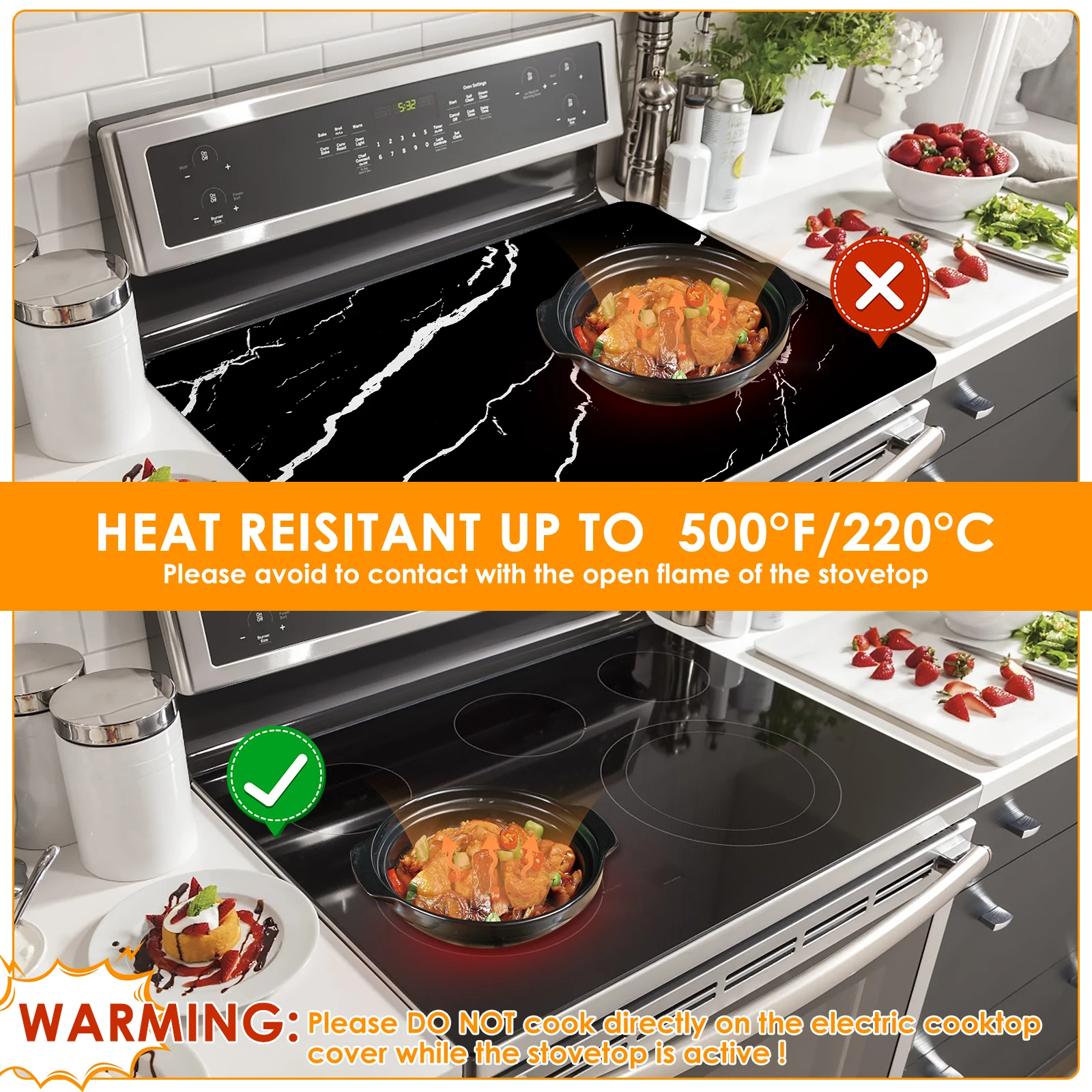 4 Tappetini Protezione Piano Induzione - Silicone, Antiscivolo, 22cm E 24cm, Effetto Termocromico - Foto 4