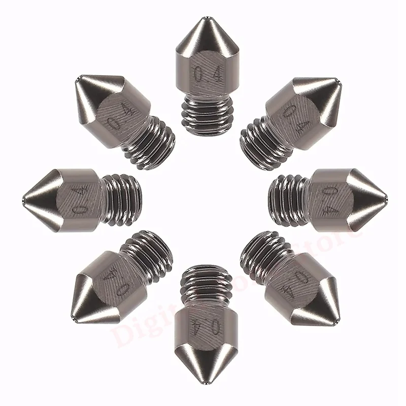 

8Pcs Mk8 Hardened Steel Nozzles 0.4 mm 3D Printer Extruder Nozzles High Temperature Wear Resistant for CR-10/10S, Ender 3/3 Pro