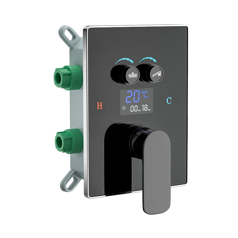 In Wall Thermostatic Shower Valve LED Temperature Digital Display Concealed Shower Mixing Valve Faucet HW-9812