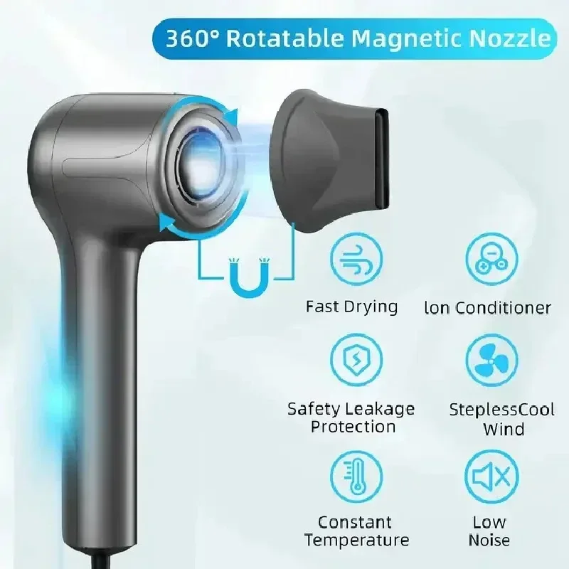 Professional Leafless Hair Dryer High Speed Intelligent Electric 11000RPM Brushless Motor Strong Wind Negative Ions Blow Dryer
