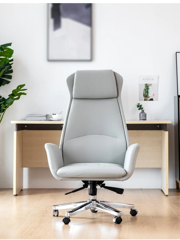 

Кожаное кресло, модное кожаное простое удобное офисное кресло, компьютерное кресло с откидывающейся спинкой