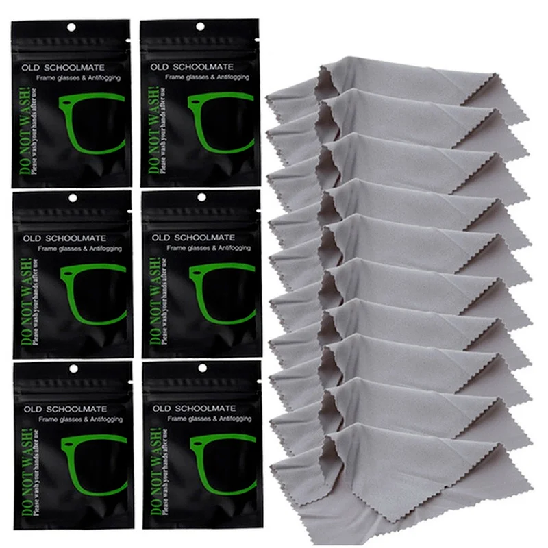 12PcsReusableAntiFogWipeGlassesPremoistenedAntifogLensCloth