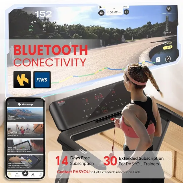 Foldable Treadmill with Bluetooth Connectivity 4