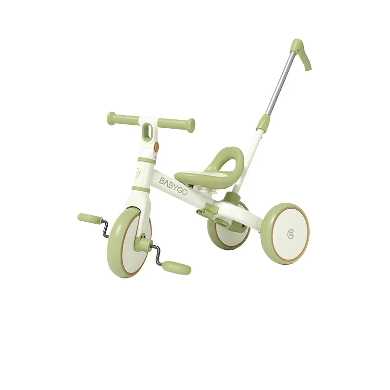 4-in-1 Children's Tricycle Sliding Walkers,Baby Handcart 3 Wheel Bicycle,1-3 Year Lightweight Balancing Bike Child Bikes