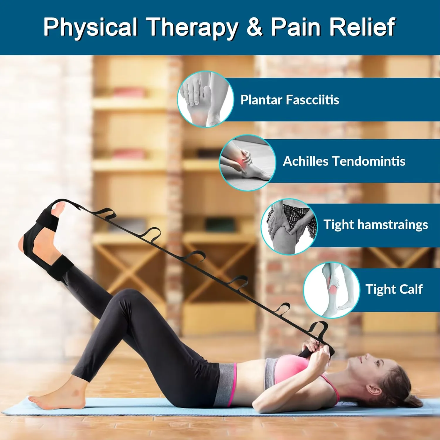 Yoga Stretching Band Segmented Adjustment Assisted With Foot Stretching Band Rehabilitation Training Foot and Leg