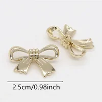 10pcs Golden Bow Shaped Metal Buttons,Sewing Accessories for Clothing Buttons, Suitable for Knitting Sweaters, Dresses, Shirts 2