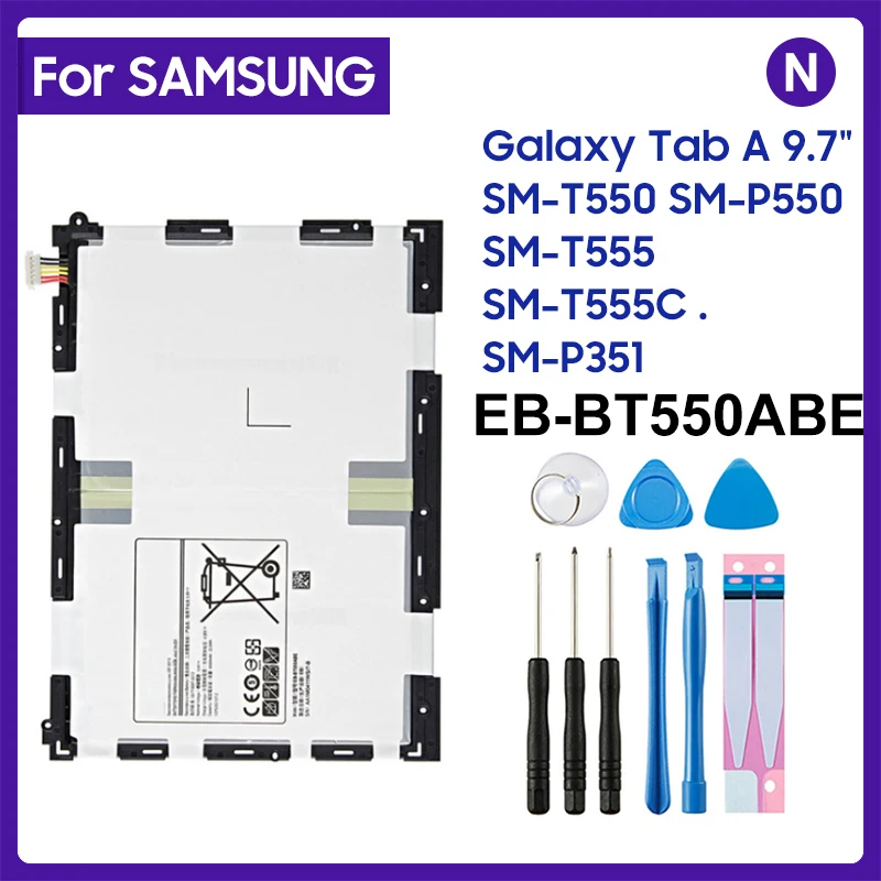 

New High Quality 6000mAh EB-BT550ABE Battery For Samsung Galaxy Tab A 9.7 SM-T550 T550 T555 T550X P550 P555 P550C