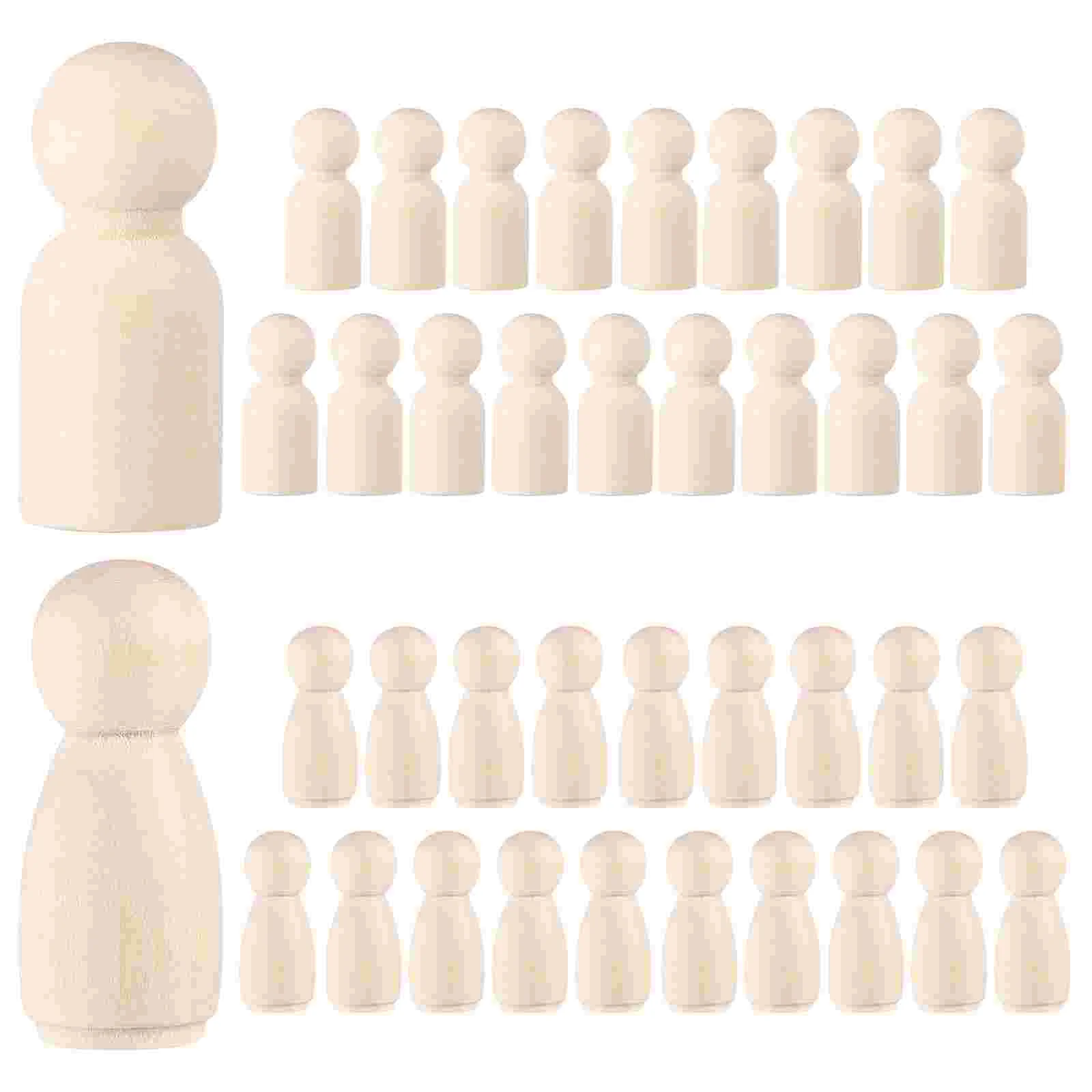 

Small Wooden Pegs Nativity Crafts Kids Blocks Girl Dolls Figures Mini