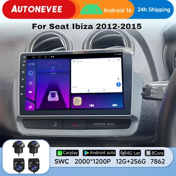 Navigatore GPS Android 16 con touchscreen RDS per Seat Ibiza 2012-2015, autoradio Android, lettore multimediale video per auto, 5G WIFI, Bluetooth.