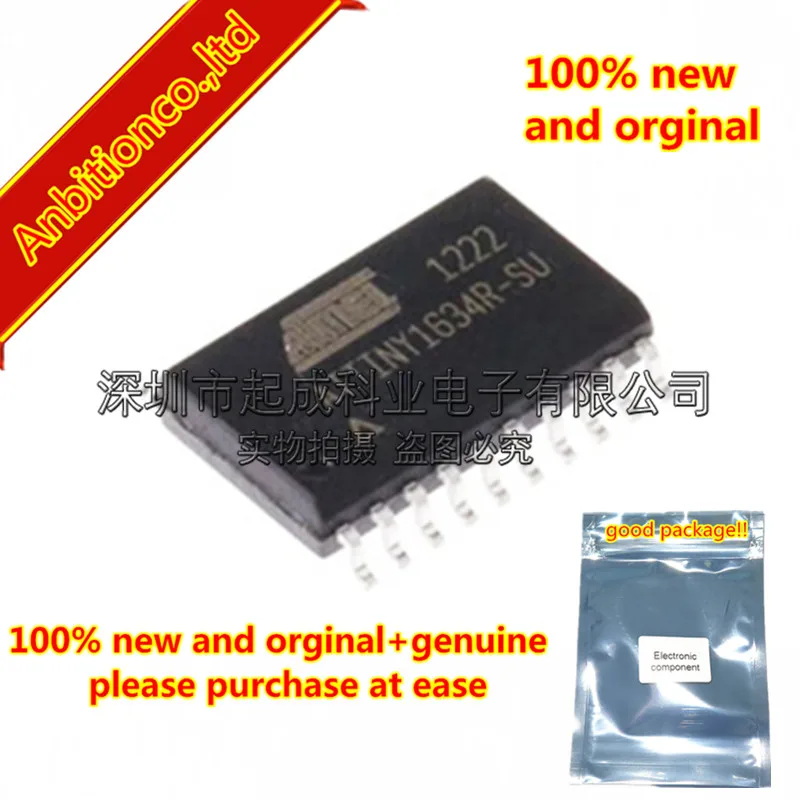 

5pcs 100% new original ATTINY1634R-SUR SOP20 8-bit Atmel tinyAVR Microcontroller with 16K Byres In-SystemATTINY1634R-SU in stock