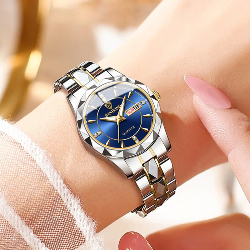 

Luxury Brand Women's Diamond Watch Fashion Rhombic Lattice Strap Luminous Hand Clock Couples Personalized Jewelry Wristwatch