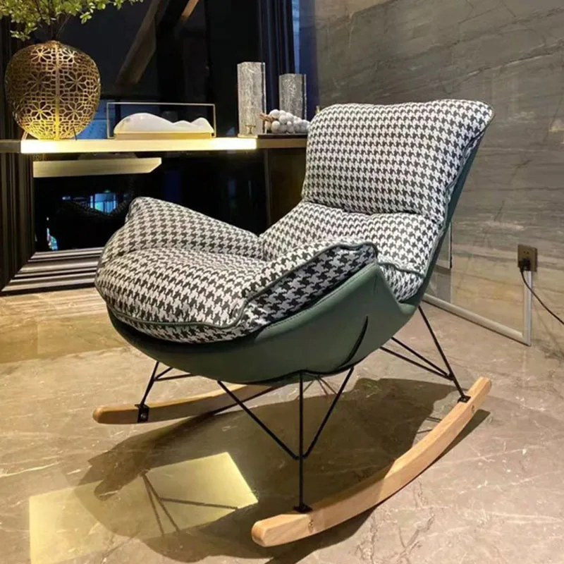 

Lounge Makeup Chair Living Room Elastic Nordic Salon Rocking Chair Wingback Reading Single Bedroom Fauteuil Salon Decoration