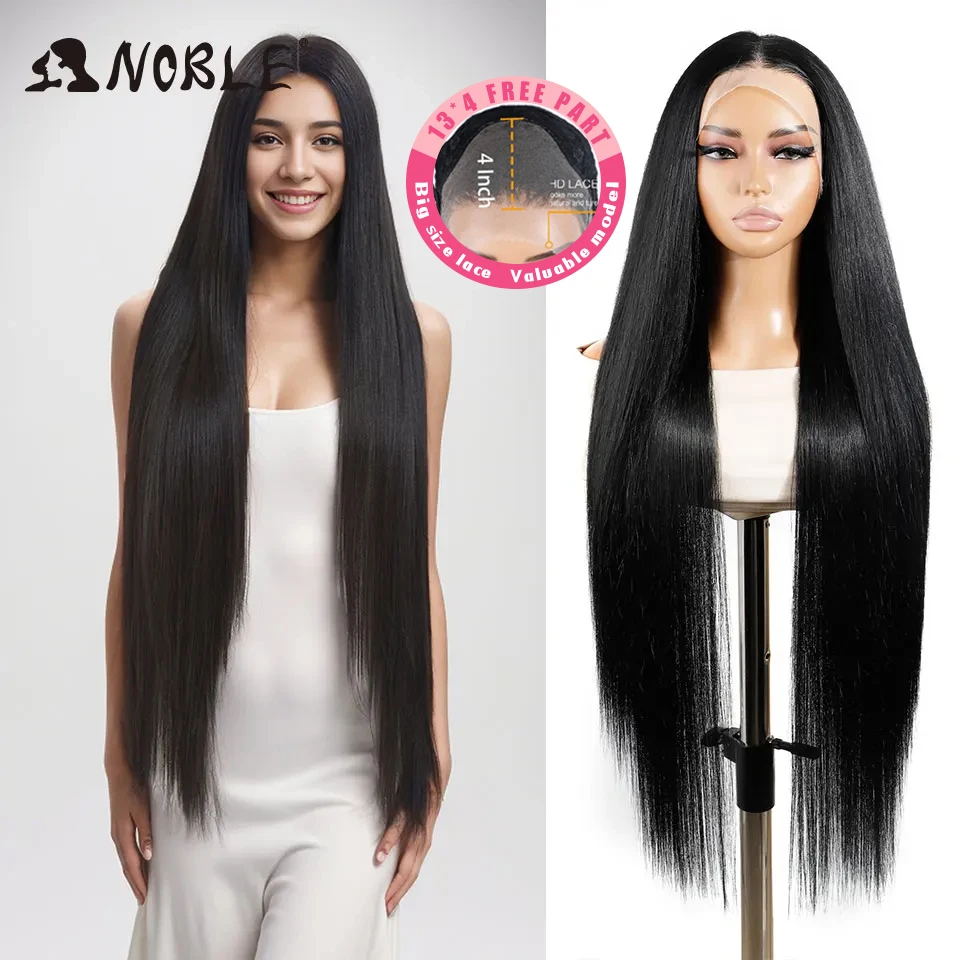 Noble Synthetic Lace Front Wigs For Women 38 inch Straight Layered Wigs 13X4 Lace Frontal Free Part Wig Cosplay Lace Front Wig