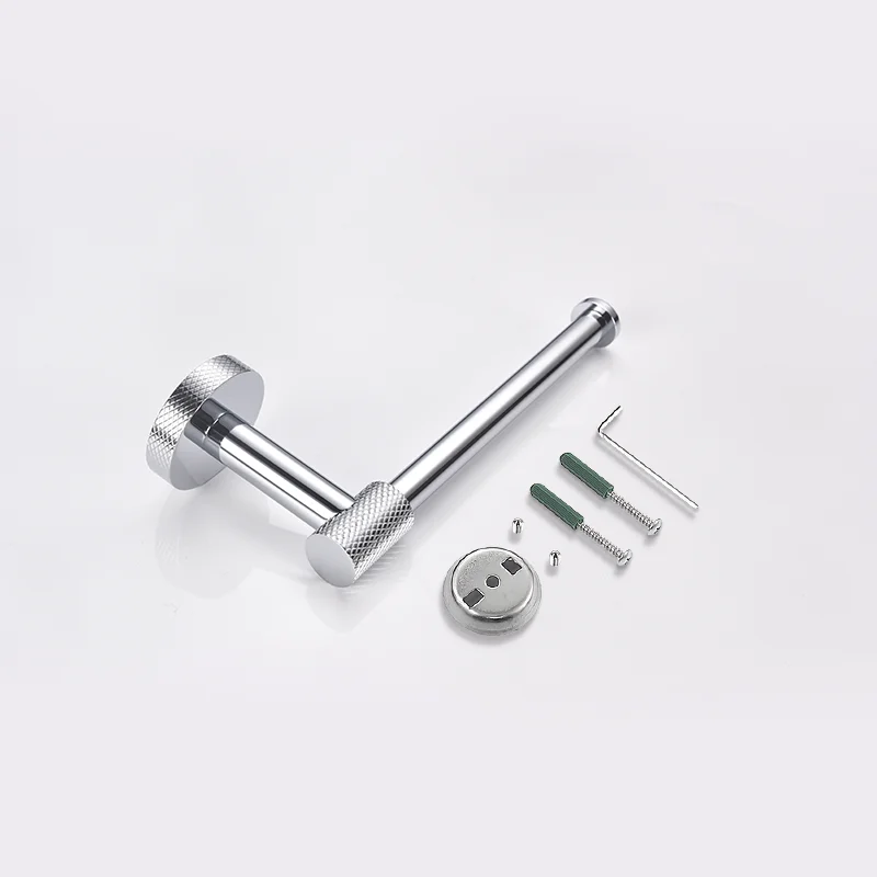 Chrome 304Stainless Steel Knurling Wall Mount Shelf Toilet Paper Holder Towel Bar Rack Robe Hook Hanger Bathroom Accessories