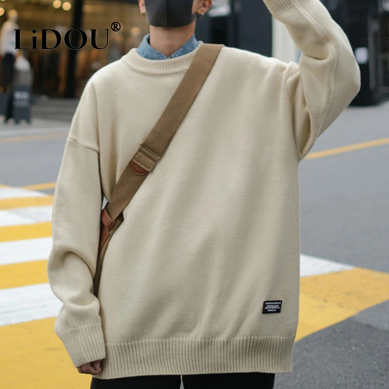 

Autumn Winter New Fashion Korean Style Casual Sweater Man Simple Knitting Solid Color Keep Warm Pullover Male Streetwear Clothes
