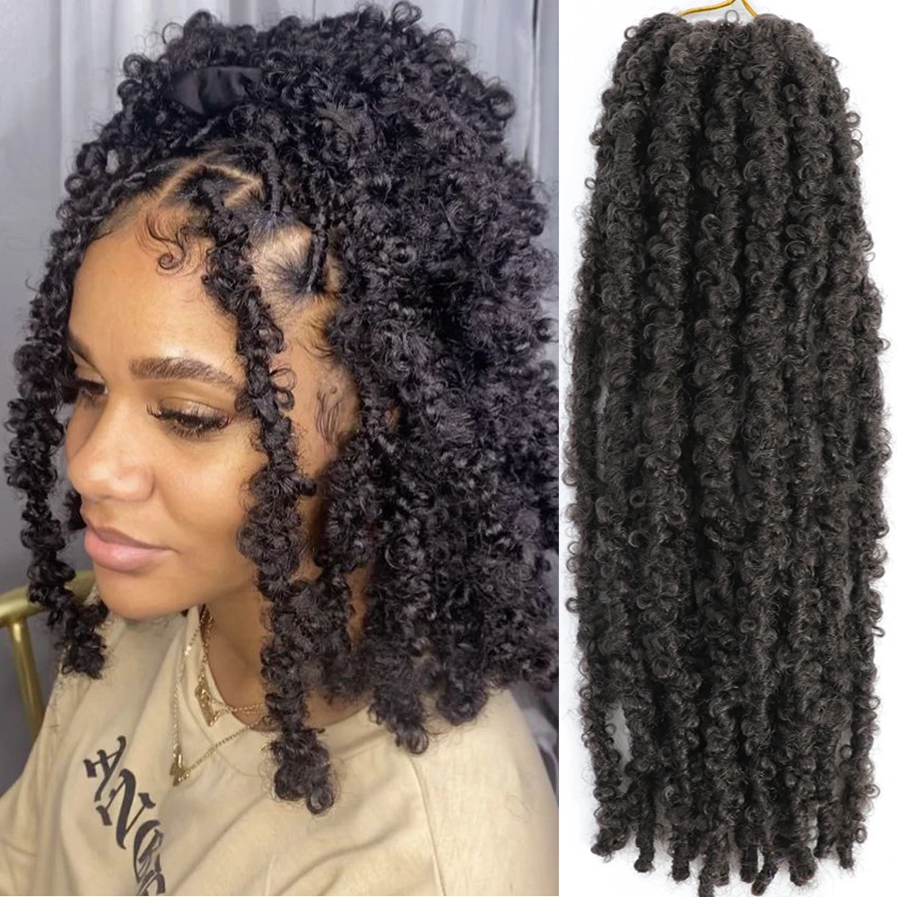 Distressed Butterfly Locs Braiding Hair New Boho Faux Locks Crochet Braids Hair Extensions Synthetic for Black Women and Girls 4