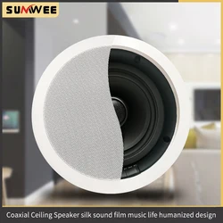 Coaxial Ceiling Speaker 2Pieces 5.25 inch 6.5inch Wall Mounted HiFi PA System 80W Audio Speaker Home Theater Sound System