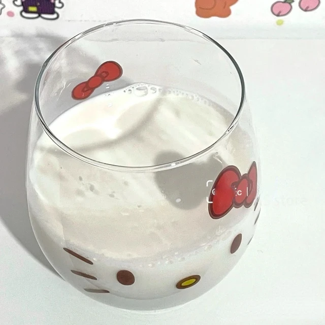 Hello Kitty Glass Heart Milk Juice Cup Belly Ital Megvastagodott Nagy Kapacitású Aranyos Rajzfilm Animáció Kreatív Divat Új - Image 6