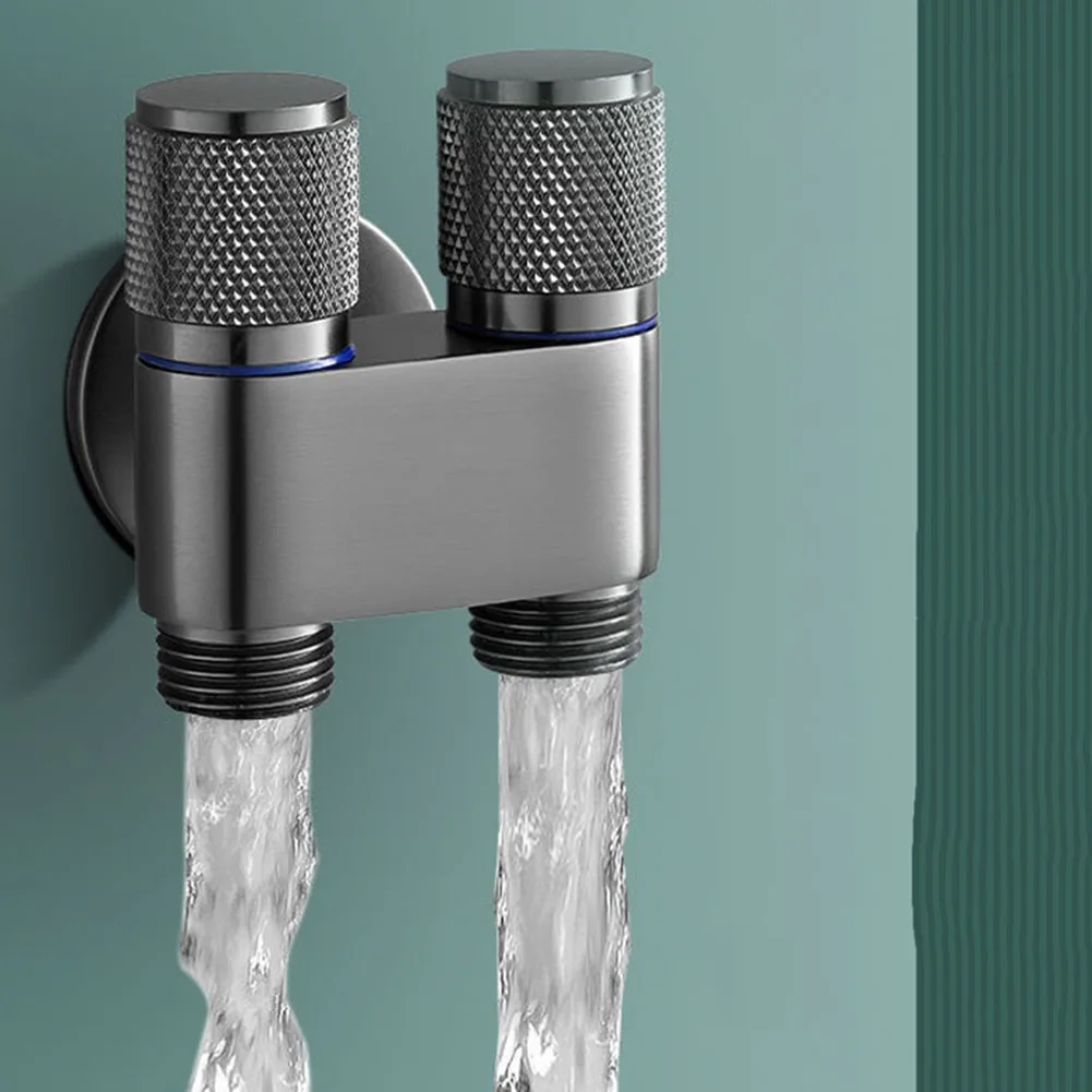 Triangle Valve Faucet Valve G1/2 1 In Two Out Double Control Washing Machine Faucet Bathroom Toilet Bidet Sprayer Faucet Accessory