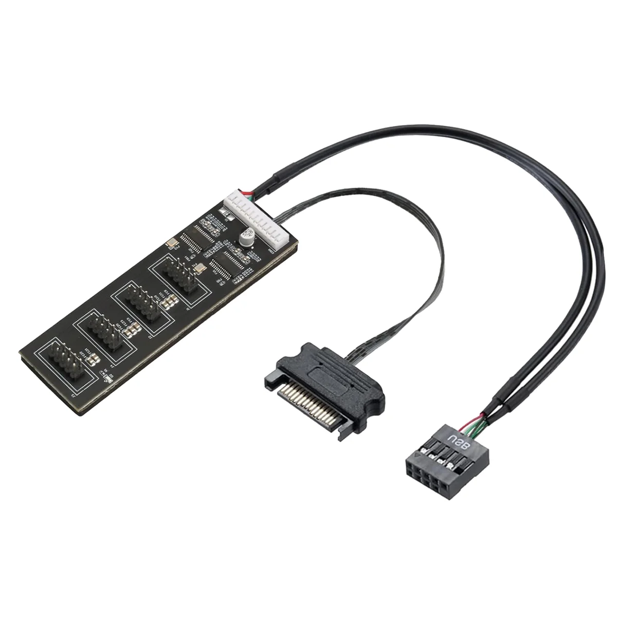 N153R 슈퍼 9핀 USB 헤더 스플리터(전원 케이블 포함), 내부 USB 허브 확장 마더보드용 USB 2.0 스플리터 커넥터