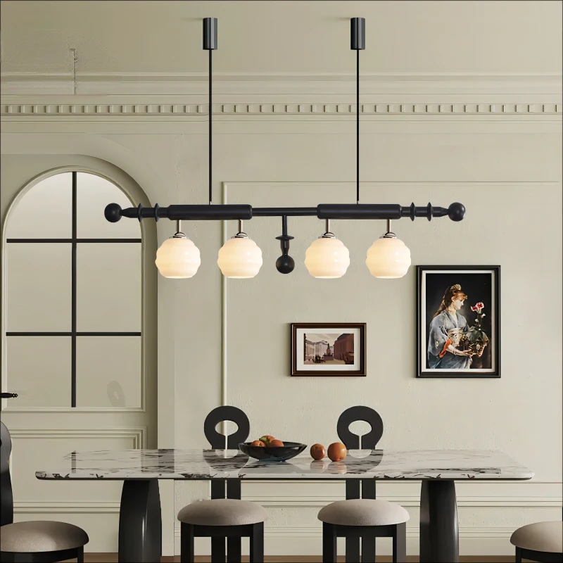 

Vintage dining table strip antique wind chandelier restaurant bar solid wood hanging wire lamp