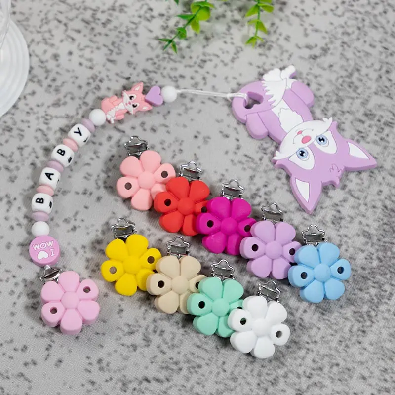 Pacifier Accessories 3Pcs Silicone Pacifier Clips for Baby