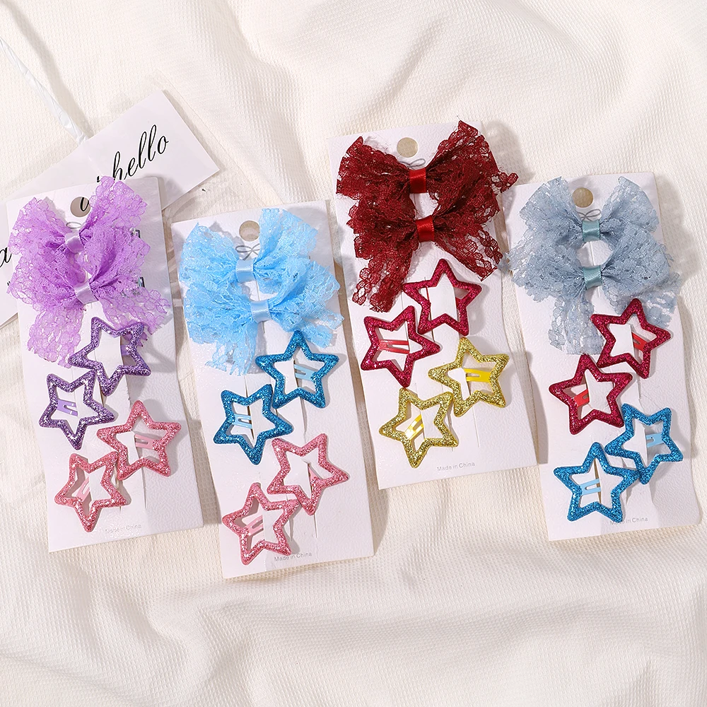 Juego de pinzas para el pelo para niña, horquillas con estampado de flores, mariposa dulce, BB, Clips para el pelo, pasadores, accesorios para la cabeza