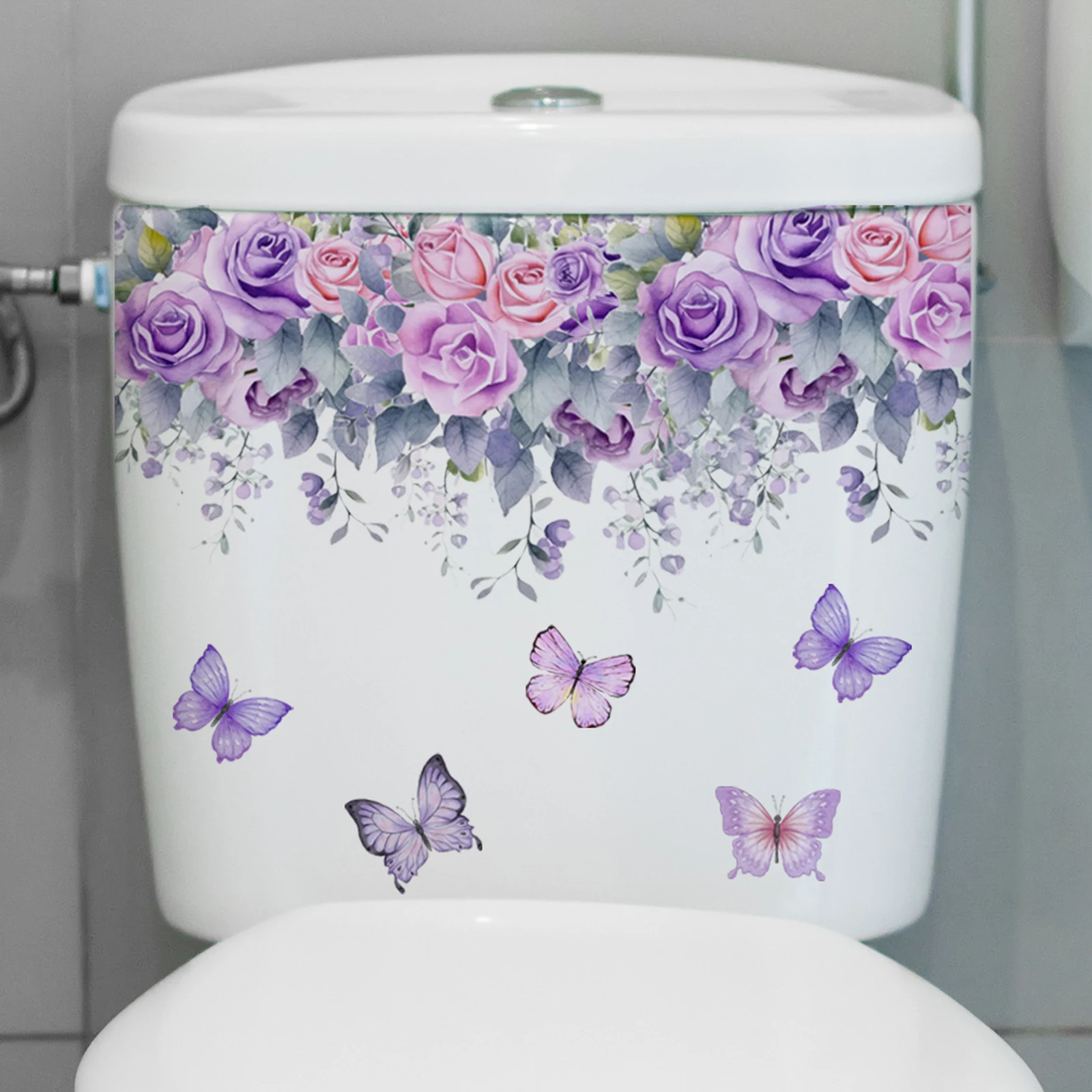 Various Green Plants Flowers Wall Sticker Bathroom Toilet Decor Decals Living Room Cabinet Home Decoration Self Adhesive Mural vinyl stickers toilet stickers toilet wall stickers