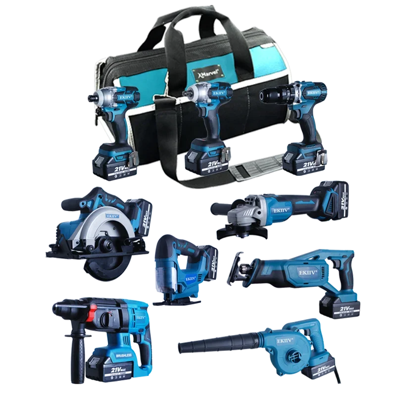 EKIIV brushless angle grinder cordless lightweight cordless hammer drill lithium-ion combo kit for sale