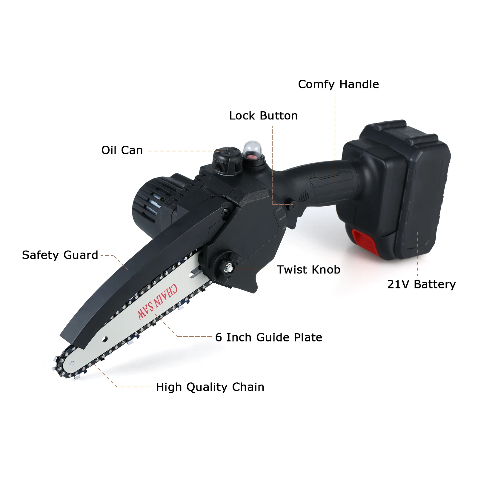 6 Inch Mini Chainsaw Chain, Chainsaw Blade for 6 Inch Mini Cordless Electric Handheld Rechargeable Chain