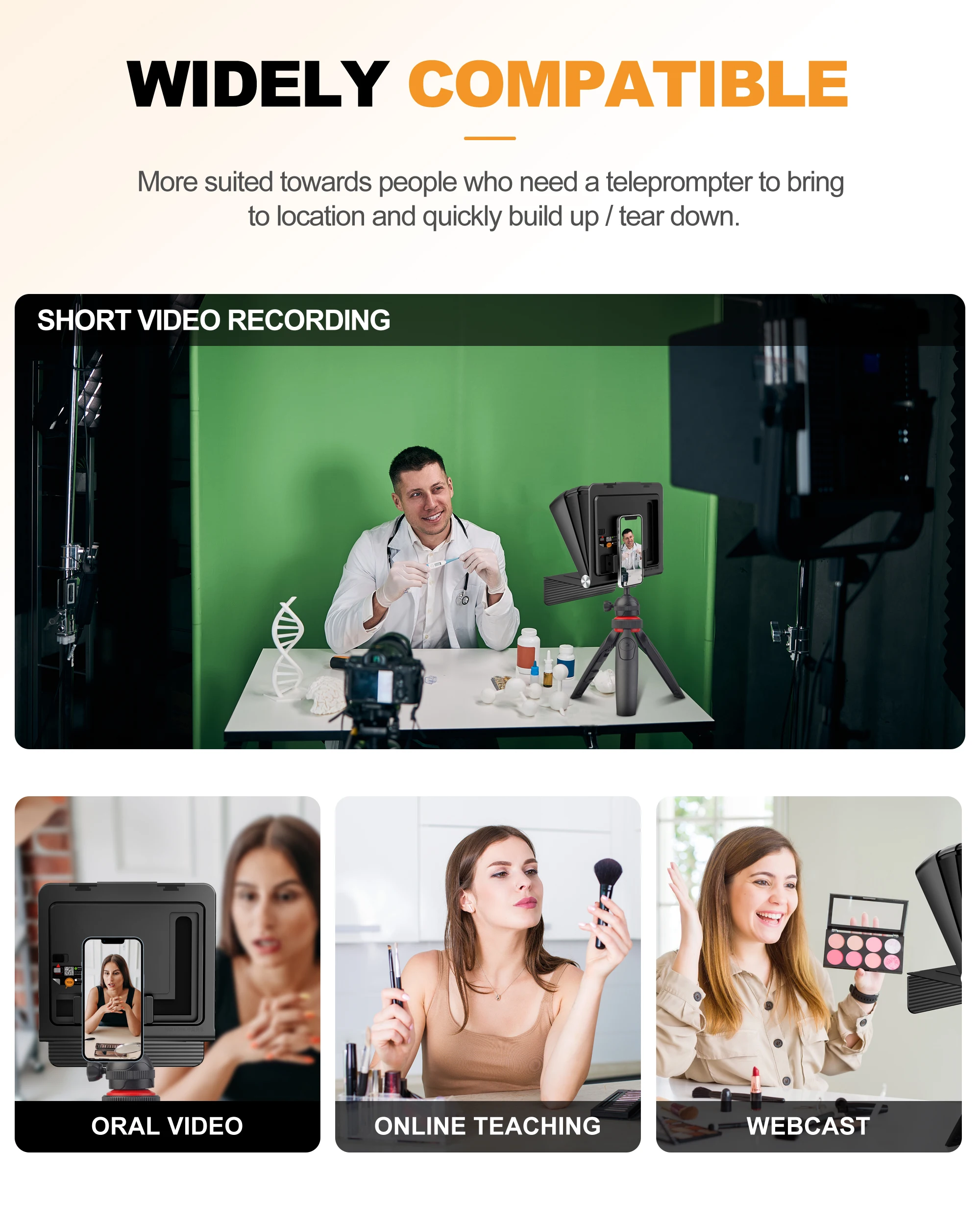 LENSGO TC7II Portable Phone+Camera Teleprompter 4