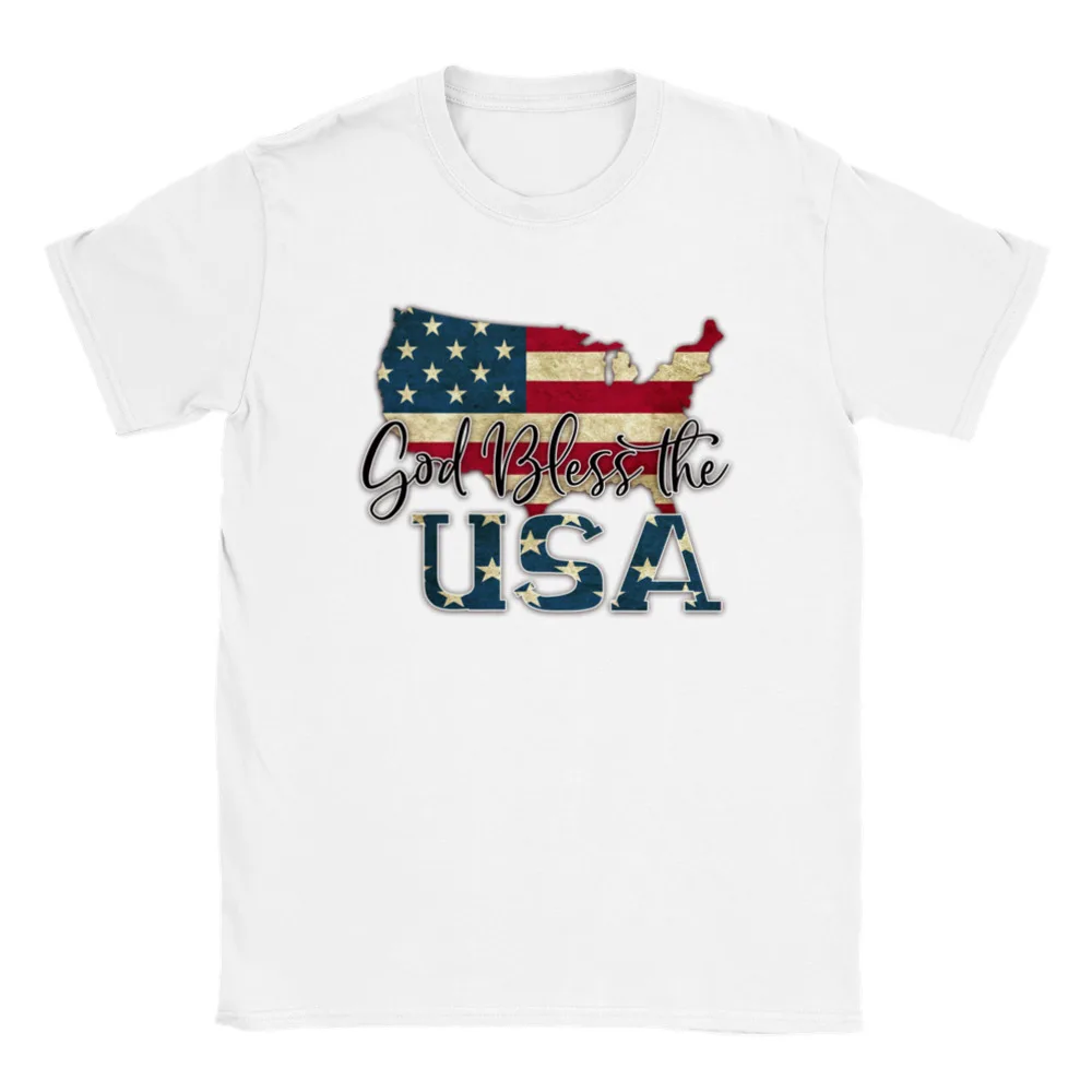 

Патриотическая футболка унисекс с круглым вырезом God Bless the USA