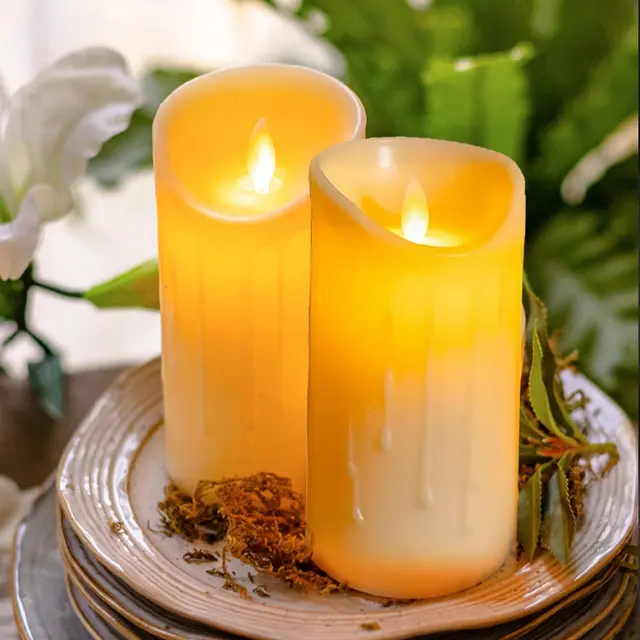 Bougies électroniques en plastique, 1 pièce, décoration pour mariage, anniversaire, famille 3
