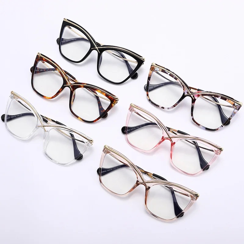 New Fashion Retro Designer Anti Blue Light Women Glasses Metal Cat Eye Frame Brand Quality Trend Clear Reading Computer Eyeglass