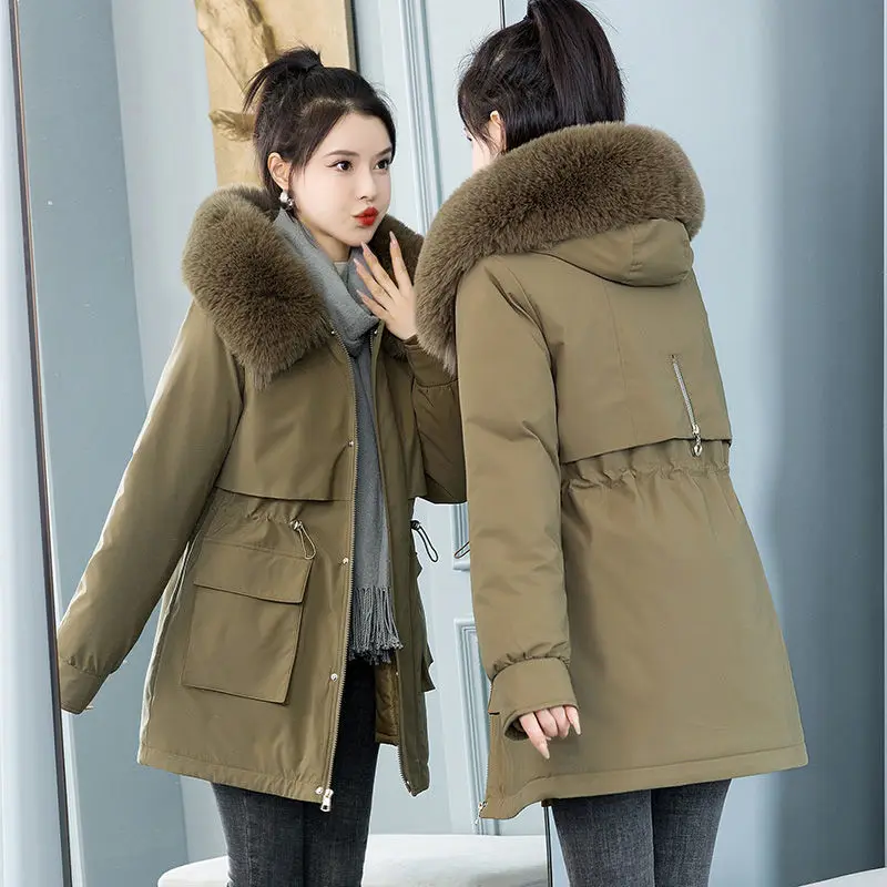 2023 New Women Down Cotton Coat Winter Jacket Female Make Someone Look Slimmer Parkas Intensification Outwear Shitsuke Overcoat