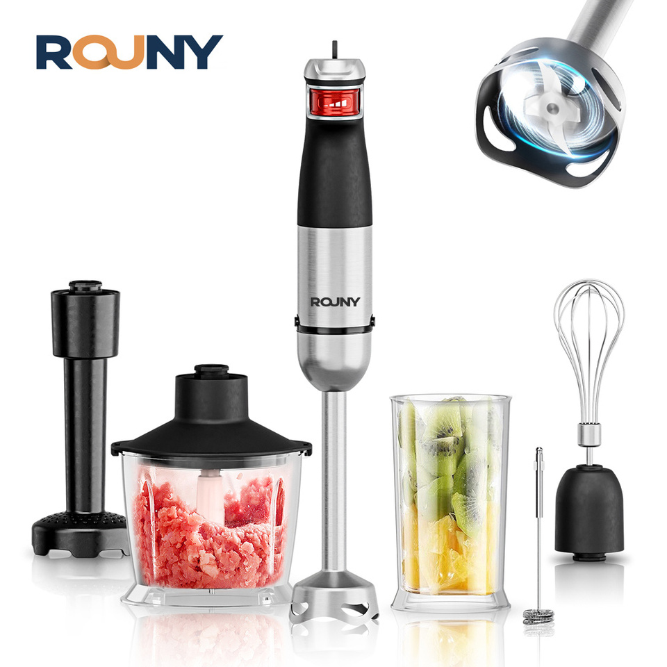 Electric Hand Held Stick Blender 6-in-1 Multi-Purpose Immersion Hand Blender,Stainless Steel Blades,Home & Kitchen,MAX 1500W