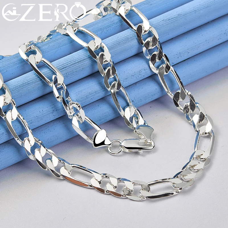 Hot High Quality 925 Sterling Silver 16/18/20/22/24 Inches 8mm Side Chain Necklace For Man Women Wedding Fashion Jewelry Gifts