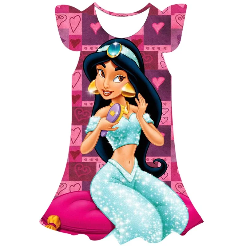 

Disney Princess Jasmine Dress For Girls Beautiful Dresses Party Fantasy Costumes Kids Lace Casual Sleeveless Summer Dresses 2-9T