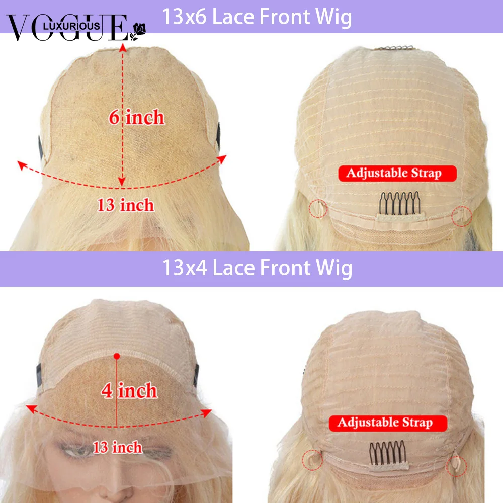 LUX VOGUE Pre Plucked 13x6 Body Wave Lace Front Wigs 180