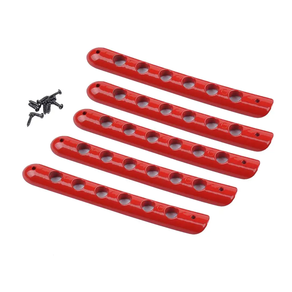 5pcs Grab Handle Inserts Cover Trim Fits for Jeep Wrangler JK 4 Doors 2007-2017 - Red