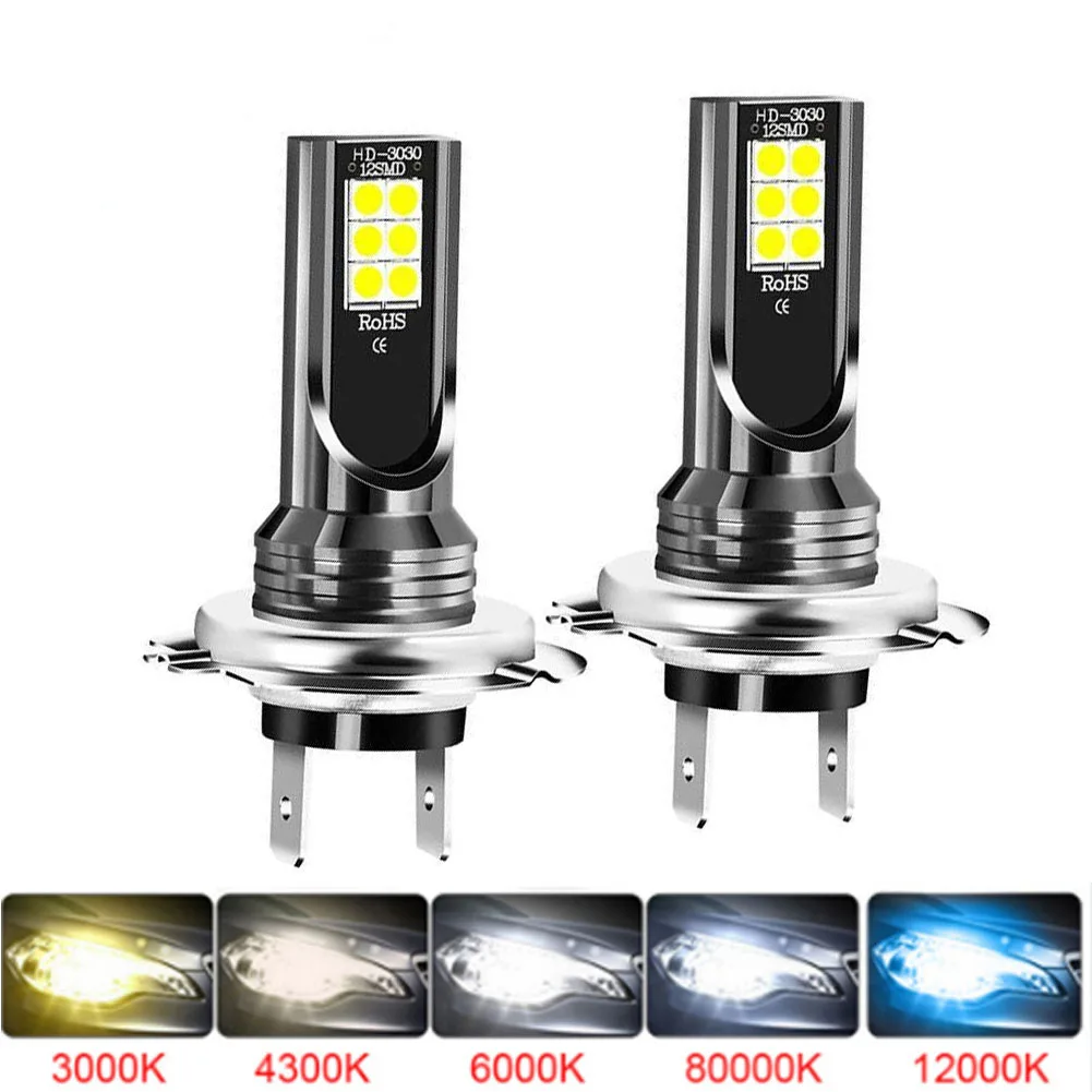 

2Pcs H7 Car Fog Light Super Bright H11 H9 H8 H1 H3 H16 Led Headlight 9005 HB3 9006 HB4 Led Bulbs Driving Running Lamp 6000k 12V