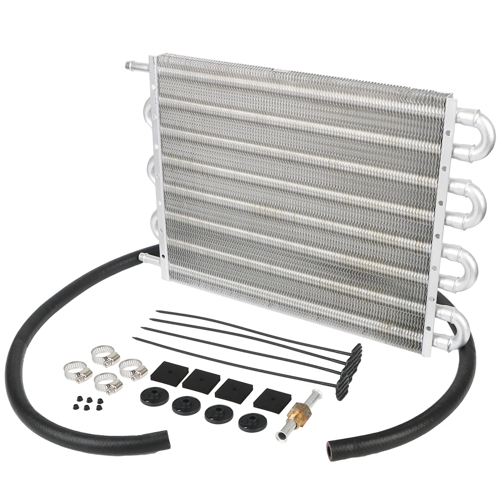 Aluminum Radiator Kit Oil Cooler Kit Auto-manual Rear-Differential Cooling System Transmission Radiator Engine Oil Cooler 4/6/8 Row Car Condenser