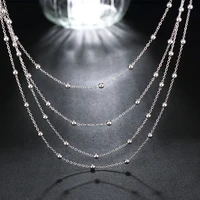 Collier en argent Sterling 925 pour femmes, bijoux à la mode, chaîne de perles lisses de 18 pouces, cadeaux d'anniversaire de mariage, offre spéciale 1