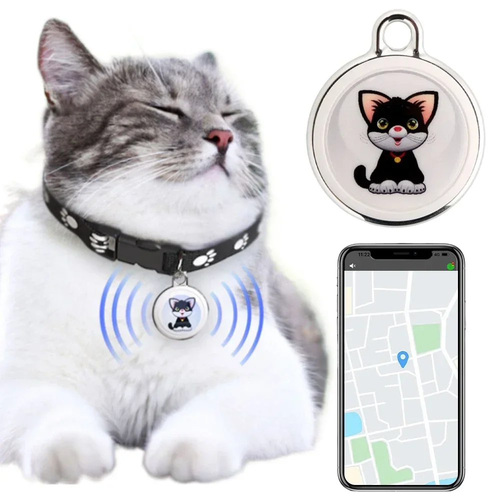 Bluetooth GPS Pet Tracker Waterproof Anti Lost Collar Device Real Time Tracking Wearable Locator For Dogs Cats Smart Finder